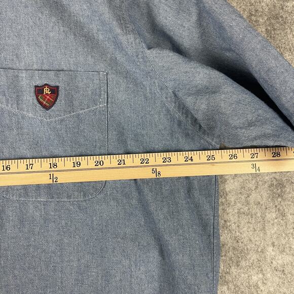 VTG Ralph Lauren Golf Tilden Shirt Mens Large Chambray Button Up Crest Preppy - Picture 6 of 12